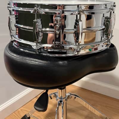 Ludwig No. 400 Super-Ludwig 5x14" 10-Lug Brass Snare Drum with Keystone Badge 1960 - 1963 - Chrome-Plated image 2