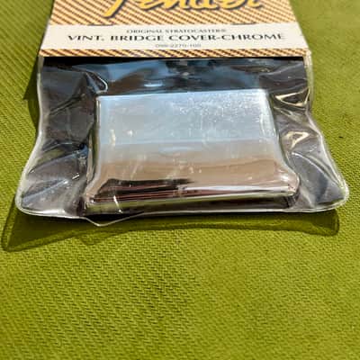Fender Original Stratocaster Vintage Bridge Cover – Chrome – New Old Stock image 3