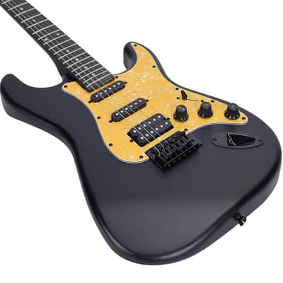 WINZZ EGS112H-BKM 39-inch ST Solid Poplar Wood Electric Guitar Kit HSS Pickup, Black Matte image 7