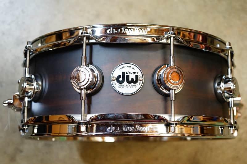 DW Collector's Series Exotic 5.5x14" HVLT Snare Drum in Natural Satin Eucalyptus w/ Chrome Hardware image 1