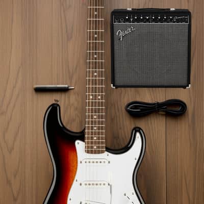 Squier Affinity Series Stratocaster Electric Guitar, Laurel Fingerboard, White Pickguard, (3-Color Sunburst) image 7