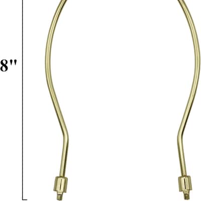 8 Inch Lamp Harp Kit - Regular Weight, Polished Finish | Harp, Finial and Harp Base Set for Table and Floor Lamps (Gold) image 2