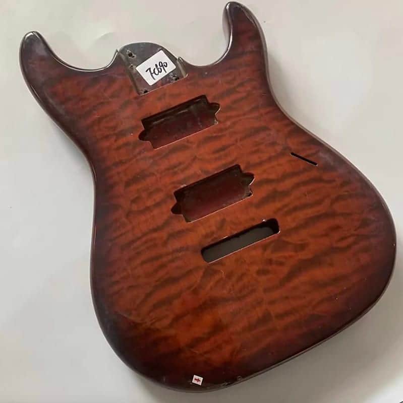 Red Quilted Maple Top Guitar HH Basswood Body DIY Project image 1