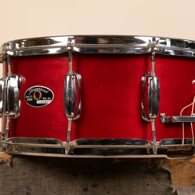 1990s Slingerland 6.5x14 Artist Cherry Stain Snare Drum image 2