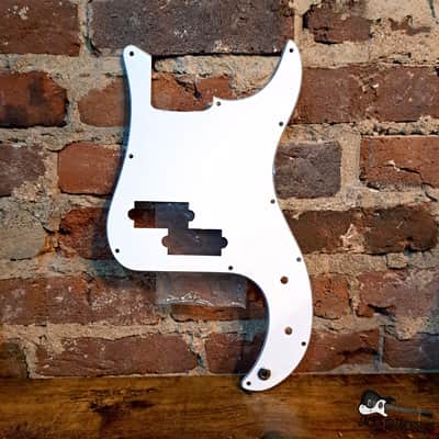 Economy P-Style Bass Pickguard w/ Jack (2000s - White) image 1