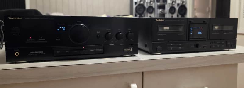 VINTAGE TECHNICS INTEGRATED AMPLIFIER/DOUBLE CASSETTE DECK COMPONENTS/JAPAN
