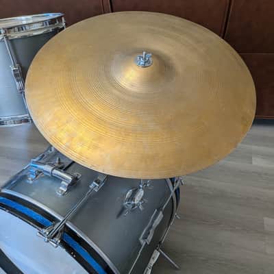 Ludwig Keystone Badge Drum Kit Late 1960's - Blue sparkle with Avedis Zildjian Old‑Stamp Cymbals image 3