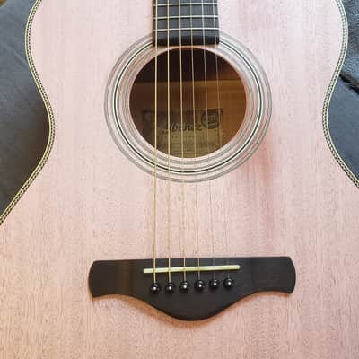 IBANEZ AV8CE-AFP | Full "Thermo Aged" Mahogany top sides & back | Antique Flamingo Pink | Serial No. 1X-01 CD191116747 image 3