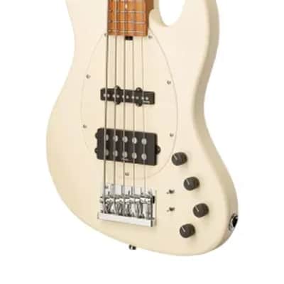 Sadowsky MetroExpress 21-Fret Vintage M/J Bass, Roasted Maple Fingerboard, 5-String - Solid Olympic White High Polish image 4