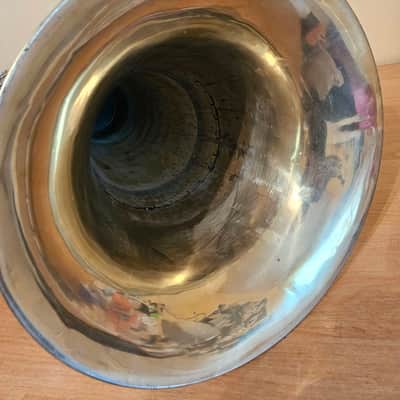 Tuba “Bb" Soviet 3 Valves Brass Pipe Wind Instrument Horn USSR Vintage and Rare image 7