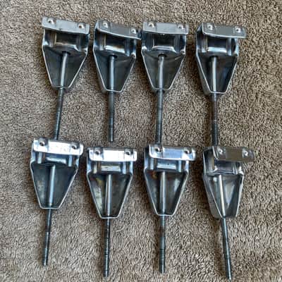Yamaha Lot of 8 Bass Drum Tension Rods + Claws - Made in Japan 3 1/2” 80s - Chrome image 4