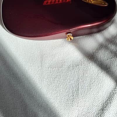 Custom Squier 40th Anniversary Gold Edition Stratocaster - Ruby Red Metallic, 100% Rosewood Neck (2022) image 9
