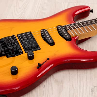 1990 Edwards by ESP Vision Alpha SSH Superstrat Cherry Sunburst w/ Floyd Rose image 6
