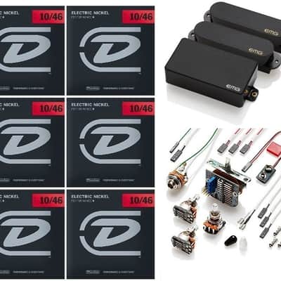 EMG SA / SA / 81 Black HSS Humbucker & 2 Single Coil Strat Pickup Set & Switch ( 6 STRING SETS ) image 1