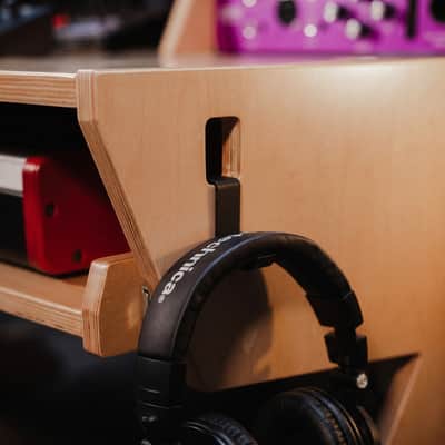 Baltic Birch Studio Desk | 9U Rack and 88-Key Keyboard Tray | Music Production Furniture image 10