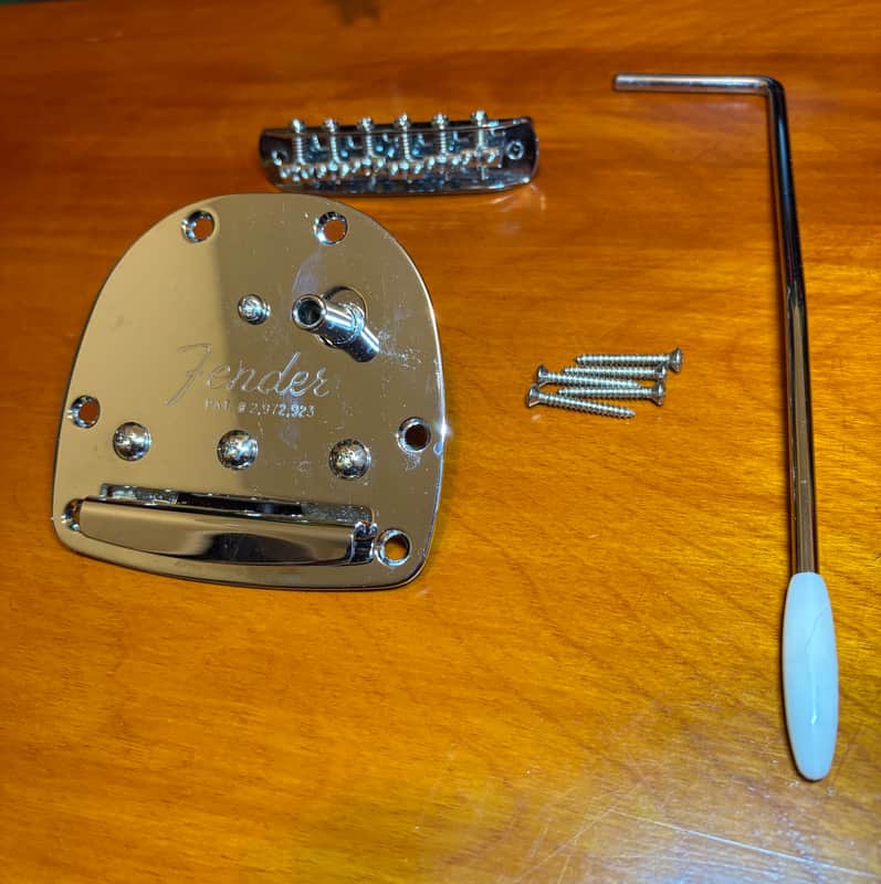 Fender Jazzmaster Jaguar trem assembly with bridge and bar 00’s - Chrome image 1