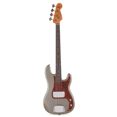 Fender Custom Shop 1960 Precision Bass Relic Super Faded Aged Charcoal Frost Metallic (Serial #CZ591609) image 4