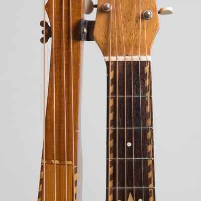 Knutsen 10 String Harp Guitar, c. 1915, black gig bag case. image 5