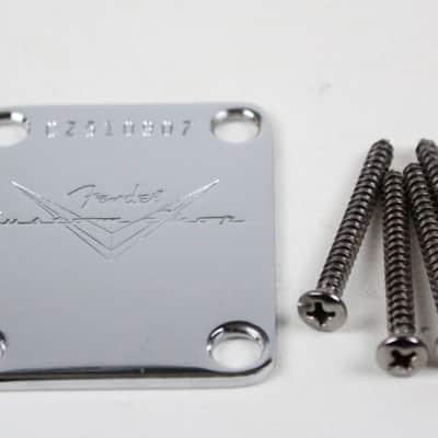 2009 Fender Custom Shop Stratocaster/Telecaster Custom Classic Chrome Neck Plate USA Strat 4-Bolt NP image 2