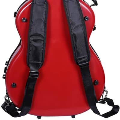 Crossrock Fiberglass Acoustic Guitar Case with TSA Lock for Martin Grand Performance-Red image 3