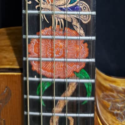 Blueberry Handmade Acoustic Archtop Guitar Grand Concert Size - Butterfly Motif image 5