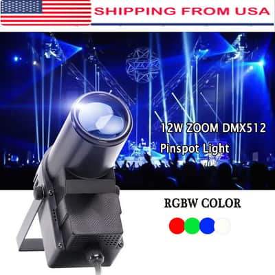 2PCS 50W RGBW LED Pinspot Lights | DMX Stage Lighting for Party, Disco, and DJ Shows image 2