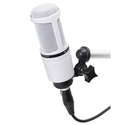 Audio Technica AT2020 Large Diaphragm Condenser Microphone - White image 5