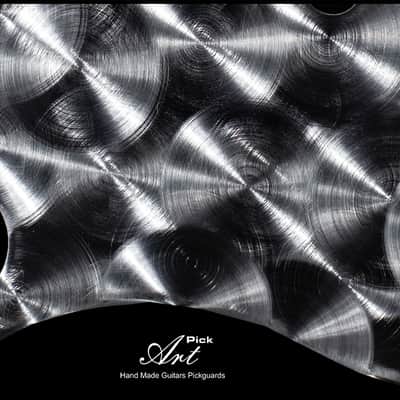 Magic Telecaster Pickguard Silver SET-of-2 w Control Plate Holographic Circles Made from Steel Tele Pickguard for Fender image 4