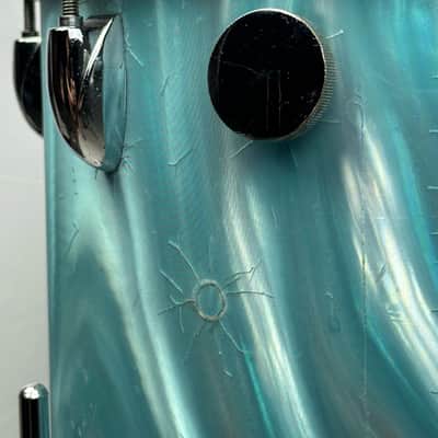 Gretsch 20/12/14/5.5x14" Progressive Jazz 60's Round Badge Drum Set - Aqua Satin Flame image 23