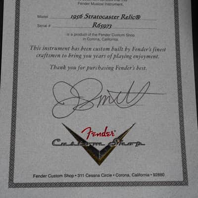 Fender Jason Smith Masterbuilt 1956 Stratocaster Ultimate Retro Floyd 2012 - Black image 20