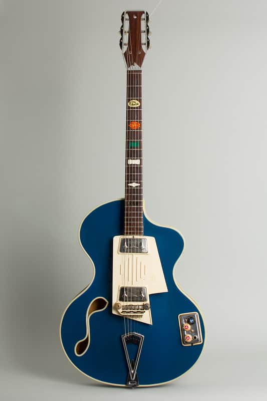 Immagine Wandre BB Model Semi-Hollow Body Electric Guitar (1963), black hard shell case. - 1