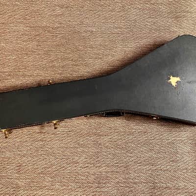 Moonstone FLAMING V flying v 1984 - Natural Paduak & maple burl image 22