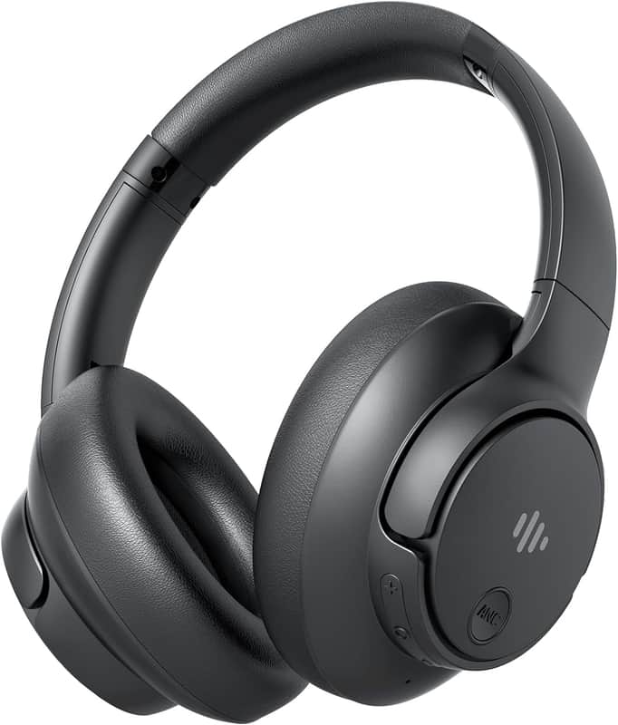 Active Noise Cancelling Headphones, Wireless Headphones Over Ear Bluetooth Headphones with Microphone, Transparency Mode, 70H Playtime, Hi-Res Audio, Deep Bass, Bluetooth 5.3, Lightweight Design,Black image 1