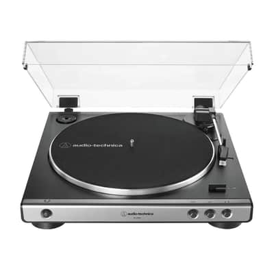 Audio-Technica AT-LP60X-GM Fully Automatic Belt-Drive Stereo Turntable, Gunmetal/Black, Hi-Fi, 2 Speed, Dust Cover, Anti-Resonance, Die-Cast Aluminum Platter image 3