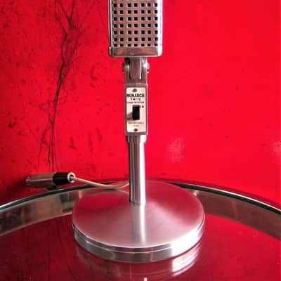 Vintage 1960's Monarch TM-16 dynamic microphone Satin Chrome High Z w cable image 2