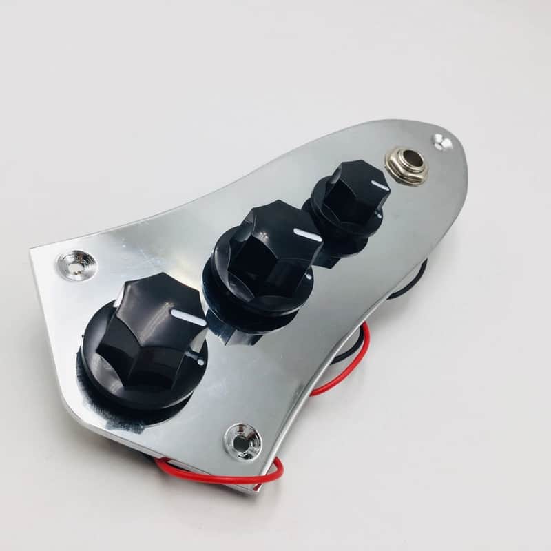 New Chrome Prewired Loaded Guitar Switch Control Plate for Jazz JB Bass Guitar image 1