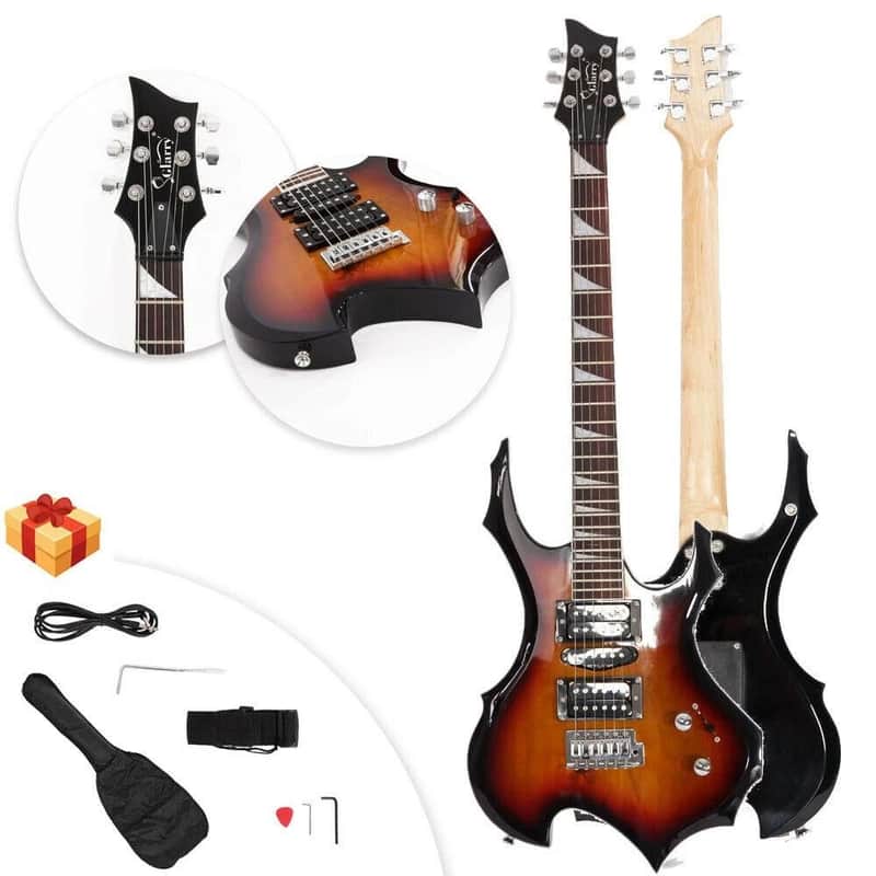 New Glarry Burning Fire Style Sunset Right-Handed Basswood image 1