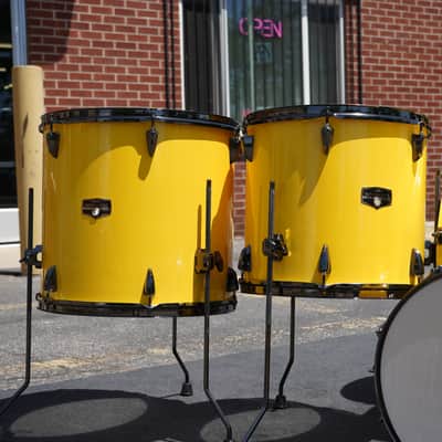 Tama Imperialstar 6pc Shell Pack w/ Snare Drum & Tom Stand - Electric Yellow w/ Black Nickel Hardware image 6