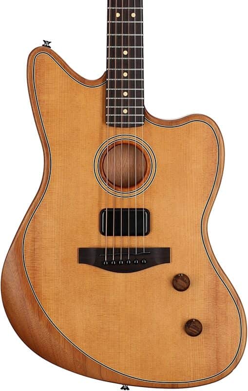 Fender Acoustasonic Standard Jazzmaster Electric Guitar. Aged Natural TGF33