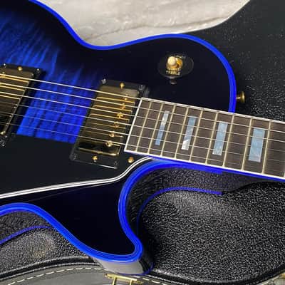 Immagine NEW! Gibson Dealer Select Custom Shop Les Paul Custom Blue Widow AAA Figured Flame Top - Authorized Dealer - 10.25lbs - G07682 - 2