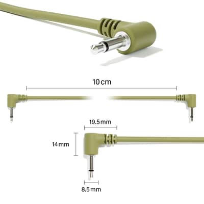 ExcelValley [Army Green | 150 cm - 59.06"] 5-Pack - Right Angle Mono Modular Patch Cables image 2
