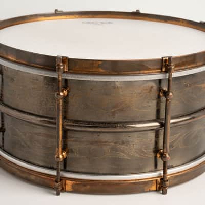 Ludwig Rare!! 1926-31' Ludwig Deluxe Scroll Engraved Snare Drum / Black Beauty 14"×6.5" image 6