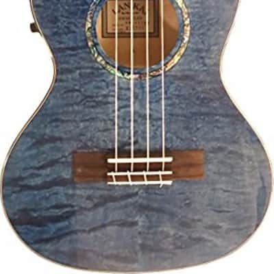 Lanikai QM-BLCET Quilted Maple Cutaway Acoustic-Electric Tenor Ukulele, Blue Stain image 1