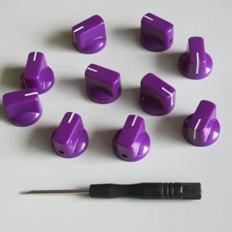 10 Pieces Dark Purple Guitar and Bass Amplifier Effect Pedal Control Knobs image 1