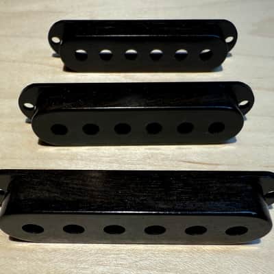 Strat single coil wood pickup cover set image 5