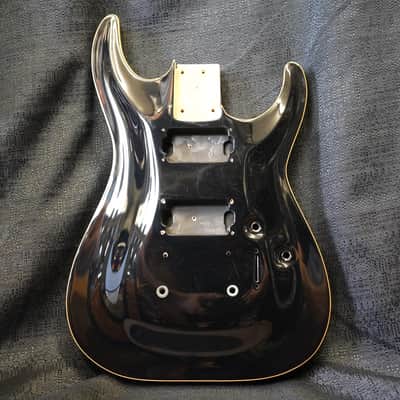 1996 ESP/Japan Original Horizon Alder Guitar Body - Black w/ Natural Binding image 4