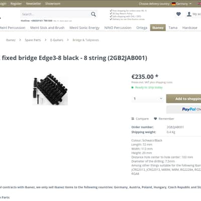 FX Edge III-8 Fixed Bridge - Black | 2GB2JAB001 | Messhugah | DHL Express Delivery Included | image 5