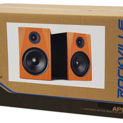 Pair Rockville APM5C 5.25" 250W Powered USB Studio Quality Bookshelf Speakers image 8