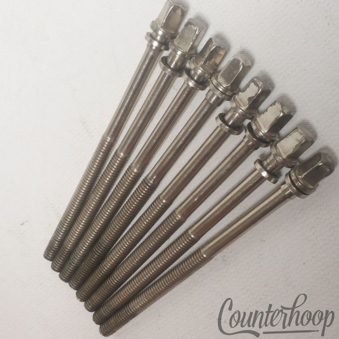 Leedy&Ludwig 8x 3 5/8" Tension T-Rods Floor Tom / Snare Drum Vintage 40s Nickel — main photograph