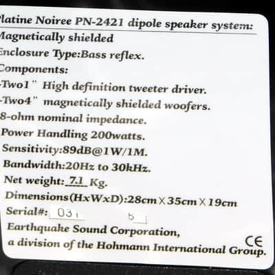 Earthquake Platine Noiree PN-2421 dipole surround speakers pair image 9